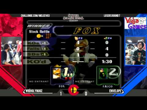 VG3 - WB|HolyNugz (Fox) Vs. Envelope (Falco) LR7 - Melee