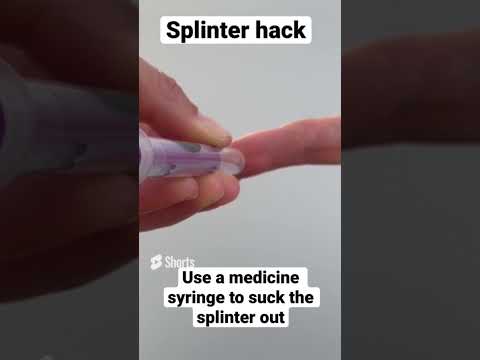 Remove a splinter with a kids medicine syringe. #splinter #firstaid  #shorts