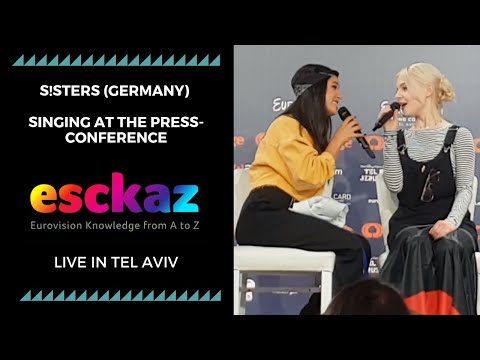 ESCKAZ in Tel Aviv: S!sters (Germany) singing at the press-conference