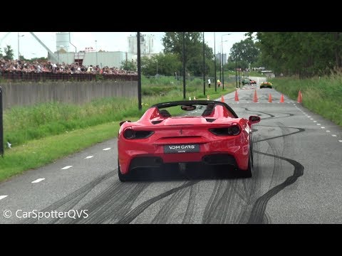 Ferrari 488 Spider with Akrapovic Exhaust - LOUD Revs and Accelerations!