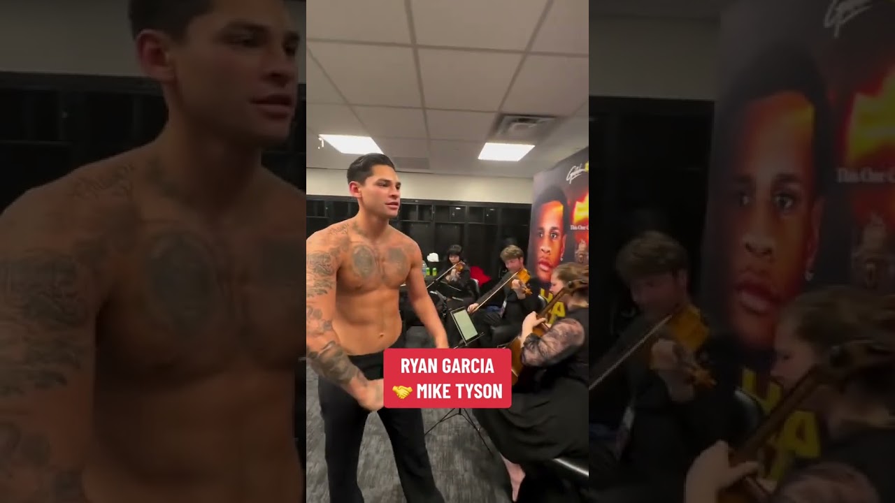 Mike Tyson greeted Ryan Garcia fight #HaneyGarcia 🤝 (via kingrygarcia/TT)