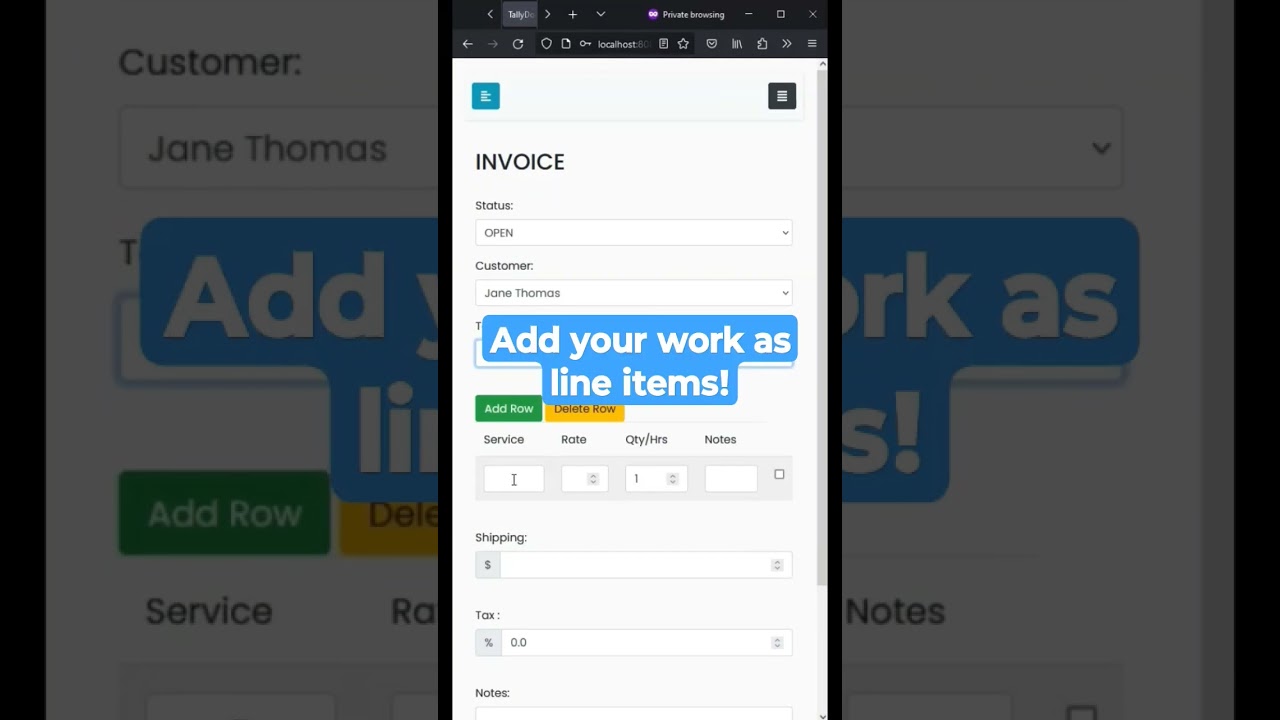 Create a PDF Invoice quickly! TallyDoc  #invoicemaker