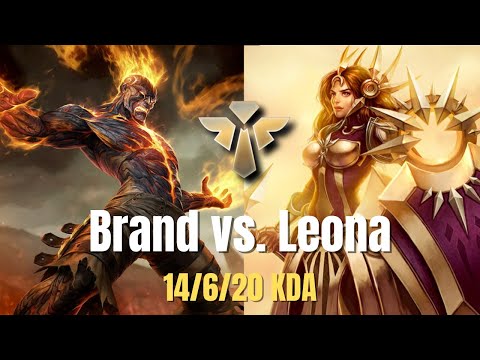 Brand vs. Leona Support (14/6/20 KDA) - Ranked Platinum 4 - Full Game - League of Legends