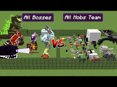all boss mobs vs team of every mob | Minecraft Mob Battle