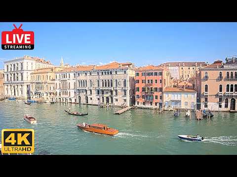 🔴 4K Venice Italy Live - Live Streaming of Grand Canal from Ca' Angeli