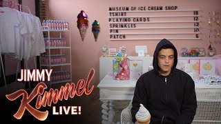 Rami Malek Visits the Museum of Ice Cream