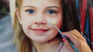 REALISTIC OIL PAINTING OF A LITTLE GIRL / CHILD / KID  by Isabelle Richard
