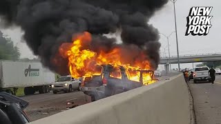 Deadly head-on collision kills young mother on Texas highway | New York Post