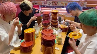 ロケマサさん『相馬さん!』相馬さん『あ、ごめんなさいw』最初からすごく面白いです(笑) - 【皿を積み上げろ】回転寿司の大食いで合計100皿超えて過去最高に限界突破の大波乱だった…