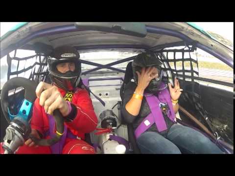 My mom's first ride in my Toyota Supra MKIV at Rudskogen Gatebil