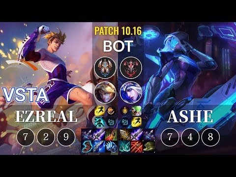 HLE Vsta Ezreal vs Ashe Bot - KR Patch 10.16