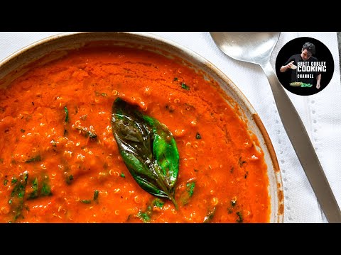 Ridiculously Tasty Roasted Red Pepper Tomato Quinoa Soup