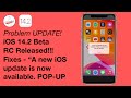 IOS 14 2 RC BETA RELEASED Fixes Pop Up Problem A New IOS Update Is Now Available