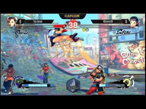 EVO 2014 USF4 Pool A46 - WF -  YanDerek (Chun-Li) vs NGamer3k (Sakura, Rose)