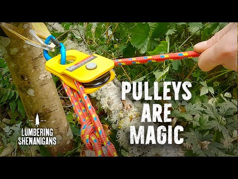 Block & Tackle: See How a Rope and Two Pulleys can move huge logs with even a small ATV.