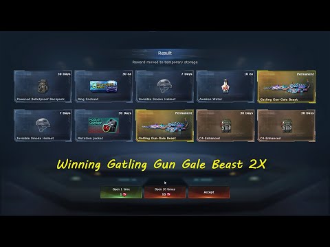 Crossfire West: Winning Gatling Gun Gale Beast 2X in new Garnet Crate shop + Showcase.