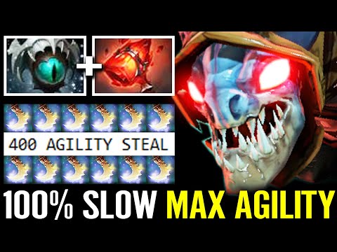 WTF 100% SLOW 400 AGILITY STEAL! Imba Slark Havoc Hammer Skadi Crazy Build Guide Dota 2 Pro Gameplay