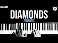Rihanna - Diamonds Karaoke SLOWER Acoustic Piano Instrumental Cover Lyrics