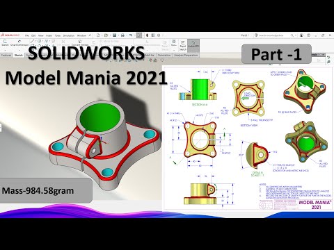 Solution of SOLIDWORKS  Model Mania 2021 | 3DEXPERIENCEWORLD2021 | Part-1 #SOLIDWORKS