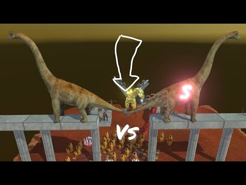 SUPERMAN BRACHIOSAURUS vs Brachiosaurus - Primates vs Dinosaurs - Animal Revolt Battle Simulator