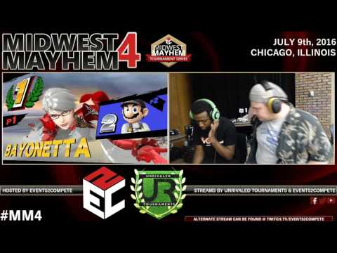 Midwest Mayhem 4  TOP 16 WINNERS - Pink Fresh (Bayonetta) vs JTWild (Mario)