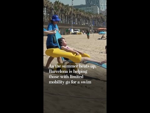 As the summer heats up, Barcelona is helping those with reduced mobility go for a swim