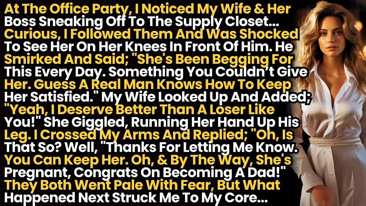 At The Office Party, I Noticed My Wife & Her Boss Sneaking Off To The Supply Closet. I Followed Them