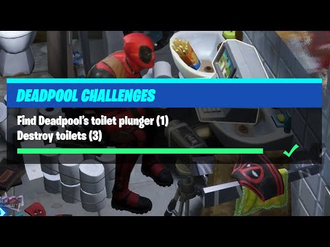 Find Deadpool's Toilet Plunger (1) & Destroy Toilets (3) - Fortnite Deadpool Challenges