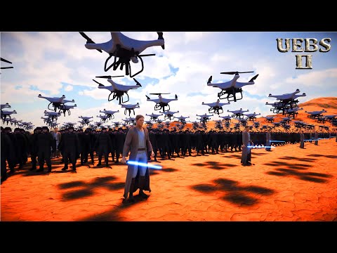 DRONES PROTECT JEDI & SWAT FROM 2,000,000 ZOMBIES | Ultimate Epic Battle Simulator 2 | UEBS 2