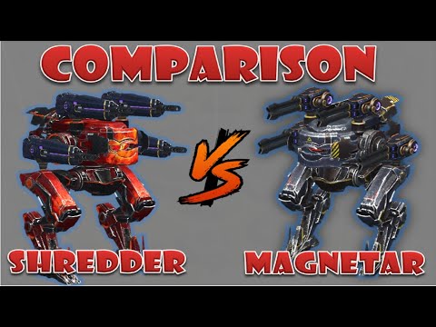 New weapon Magnetar vs Shredder comparison test server war robots