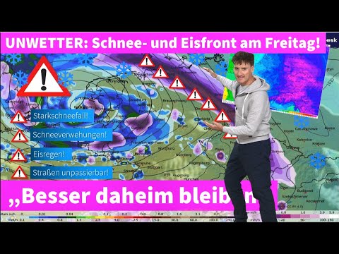 Unglaubliche Schneewand rauscht auf Deutschland zu! Wetter wie bei einem Blizzard! Lebensgefahr!