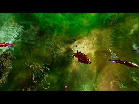 Eldar Craftworlders vs Chaos! - 1v1 Multiplayer Gameplay, Battlefleet Gothic Armada 2
