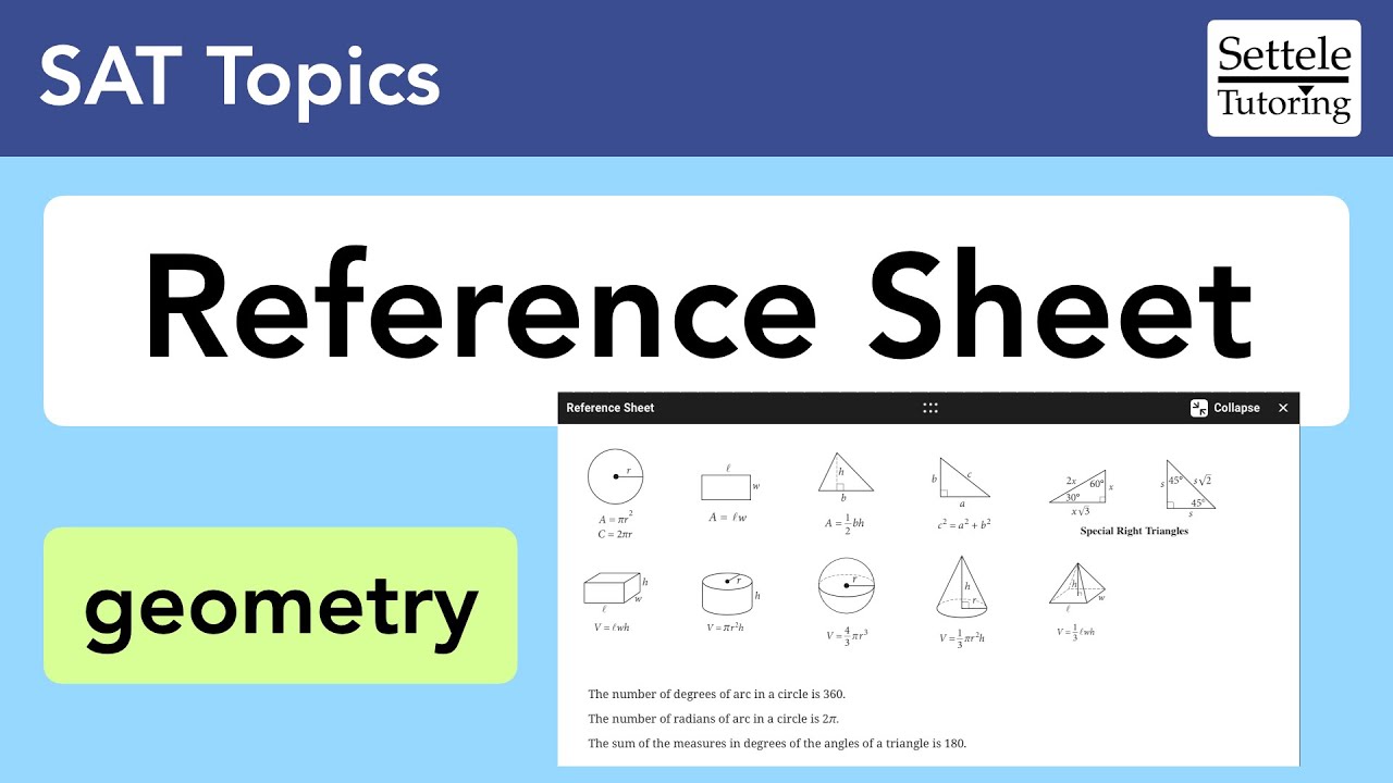 Geometry Reference Sheet — take a tour of the formulas given on every SAT
