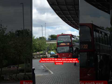 Recorded on the 8th June 2021 Go north east Scania Omnidekka YN54AOP 6164 on the X22 to Durham