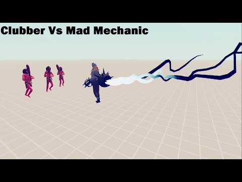 TOTALLY ACCURATE BATTLE SIMULATOR 200 Clubber Vs 5 Mad Mechanic TABS