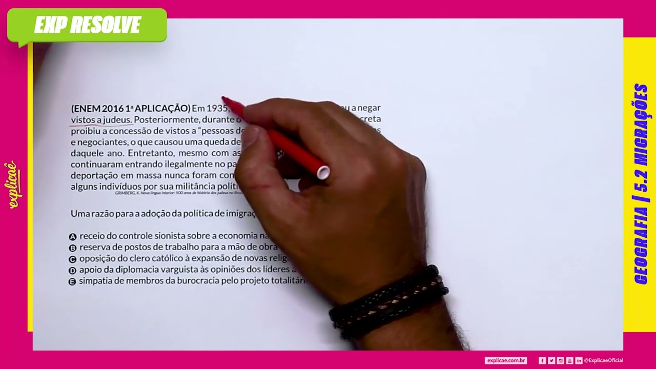 EM 1935, O GOVERNO BRASILEIRO COMEÇOU A NEGAR VISTOS A JUDEUS. POSTERIORMENTE, (...) |MIGRAÇÕES