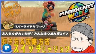 『おんせんがわいたぞ！みんなあつまれ青コイン』Pスイッチの行き方＆完全攻略プレイ｜マリオカートワールド