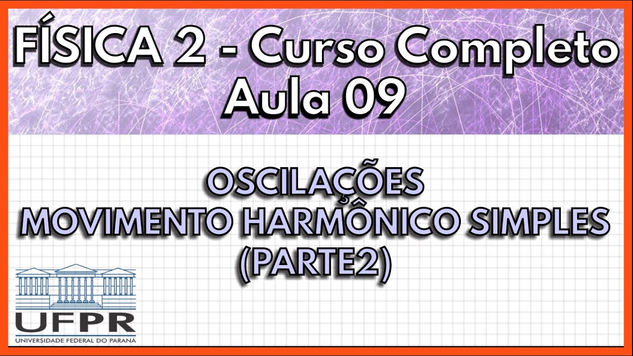 Física 2 - Aula 9 - Oscilações e MHS , Velocidade e Aceleração (Parte 2) | UFPR 2021
