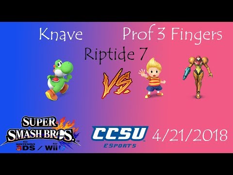Riptide 7 CCSU Smash 4 - Knave (Yoshi) vs Prof 3 Fingers (Lucas, Samus)