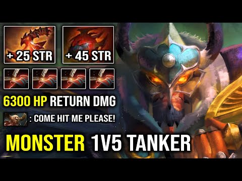 CRAZY Return Retaliate 1v5 Tank Centaur Warrunner 6300 HP with Max Strength Heart Build Dota 2