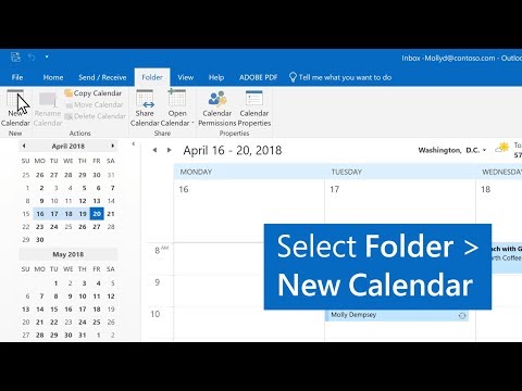 How to create multiple calendars in Outlook
