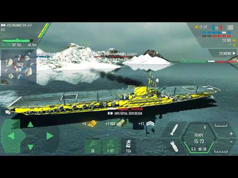 Battle of warships ( Naval Blitz) 1.66.10 : USS Midway ( CV - 41 )
