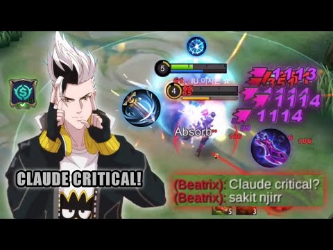 CLAUDE CRITICAL BUILD? GILA DAMAGE NYA SAKIT JUGA! BEST BUILD & EMBL! | TOP GLOBAL CLAUDE - MLBB