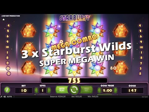 I Hit 3 x Starburst Wilds for a SUPER MEGA WIN playing the popular Starburst Slot Game