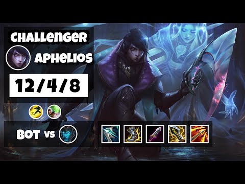 Aphelios vs Kalista KOREAN Challenger BOT (12/4/8) - v11.10