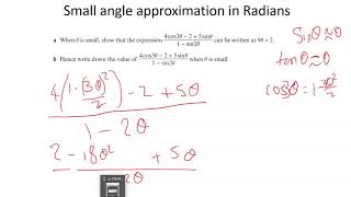 Small angle approximation in Radians
