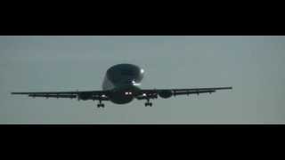 preview picture of video 'Airbus Beluga 2 Landing Hawarden Airport 9th September 2014'