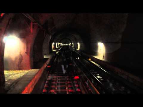 Athens Metro . Driver's cab view