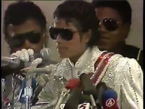 Michael Jackson at the Victory Tour press conference, 5 July 1984.