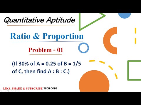 If 30% of A = 0.25 of B = 1/5 of C, then find A : B : C. || Problem - 01 ||  Ratio and Proportion ||